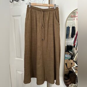 Casual Brown Maxi Skirt for Women